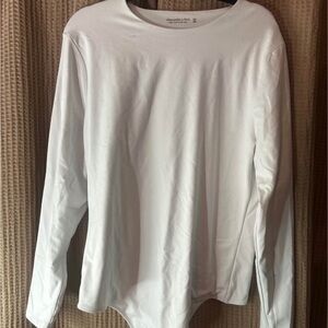 Abercrombie & Fitch White Long Sleeve Bodysuit